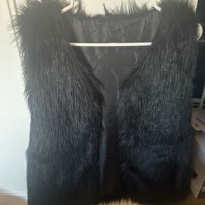 Black Faux Fur Vest
